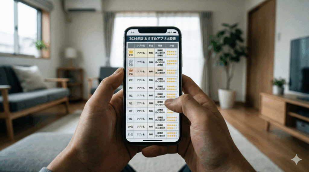 おすすめアプリ一覧は別記事で比較